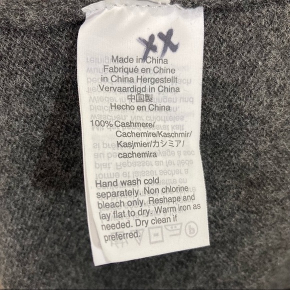 J.Crew 100% Cashmere VNeck Sweater Dark Grey Sz Small Fall Winter Cozy - Picture 8 of 10